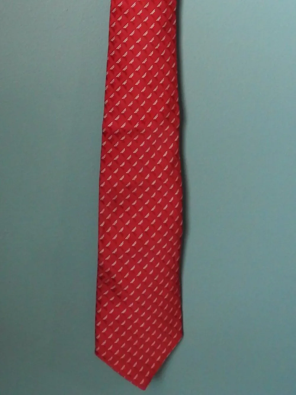 3/$15 Arrow Red and Silver Design Men's Business Tie